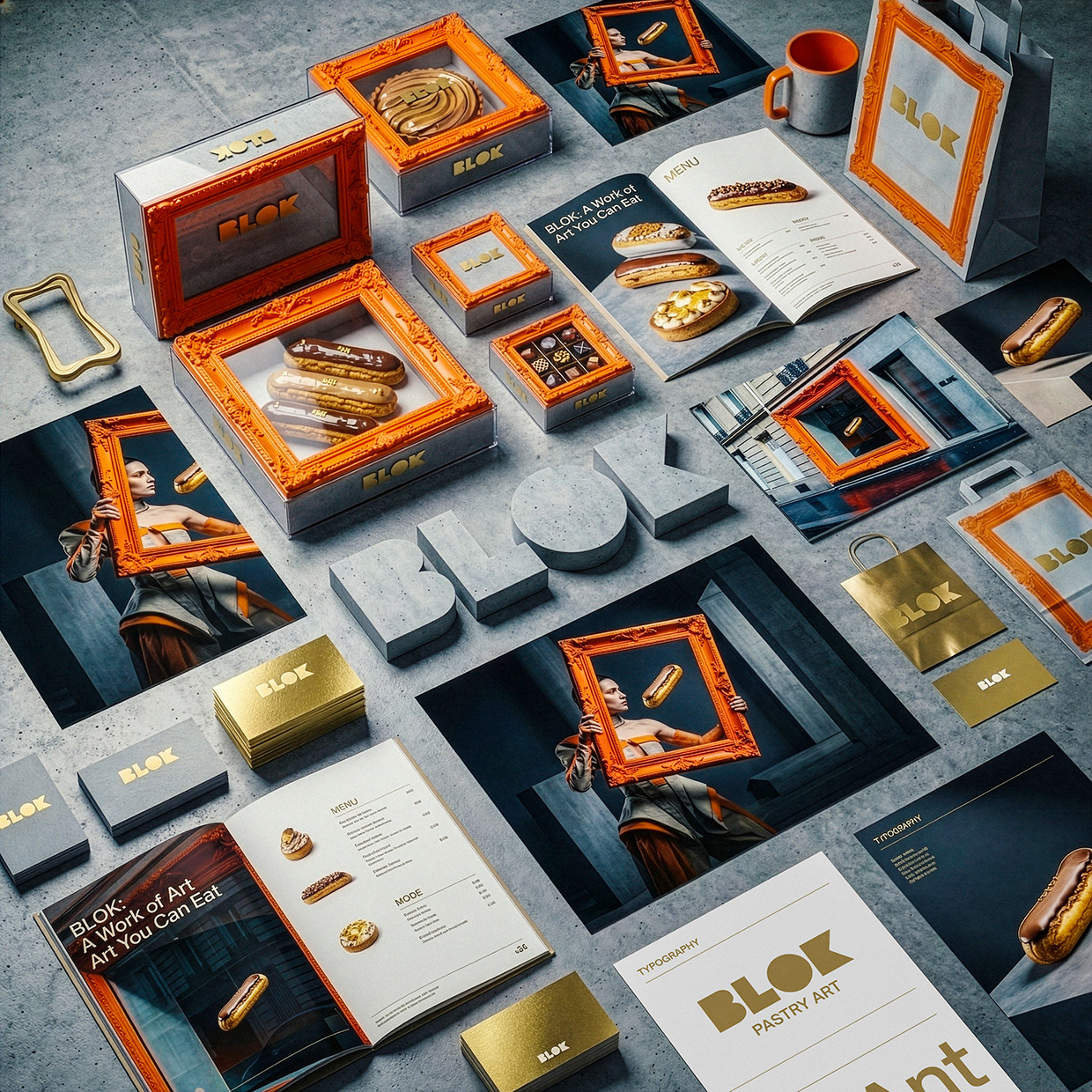 BLOK – Luxury Éclair Branding | Art Pastry Concept Image 33