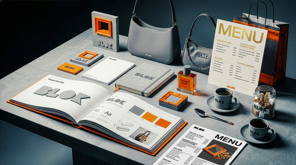 BLOK – Luxury Éclair Branding | Art Pastry Concept Image 39