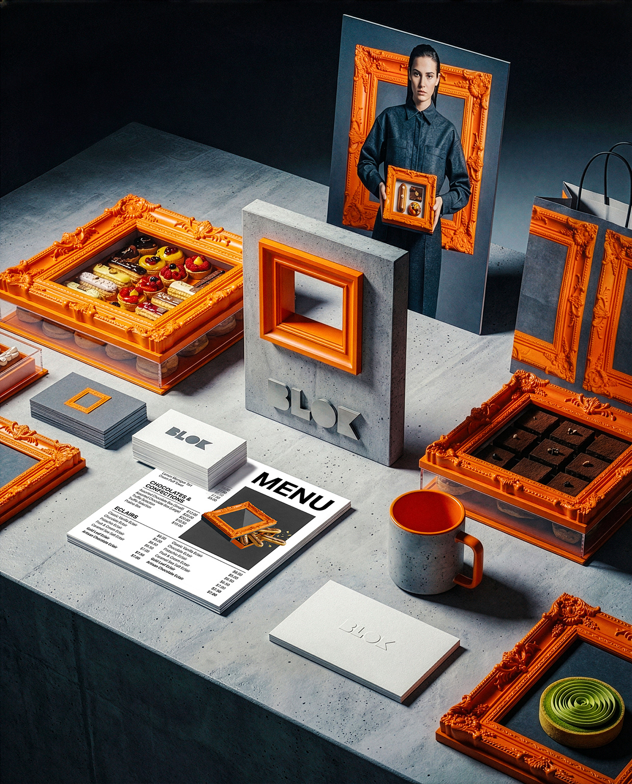 BLOK – Luxury Éclair Branding | Art Pastry Concept Image 40