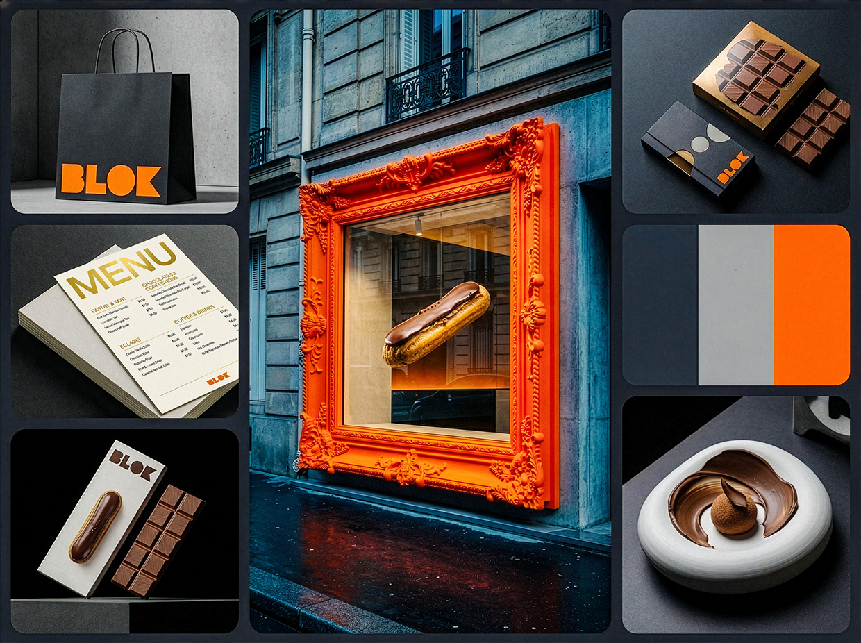 BLOK – Luxury Éclair Branding | Art Pastry Concept Image 45