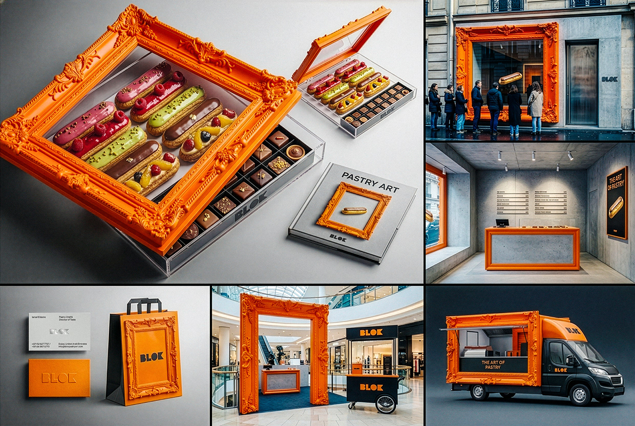 BLOK – Luxury Éclair Branding | Art Pastry Concept Image 47