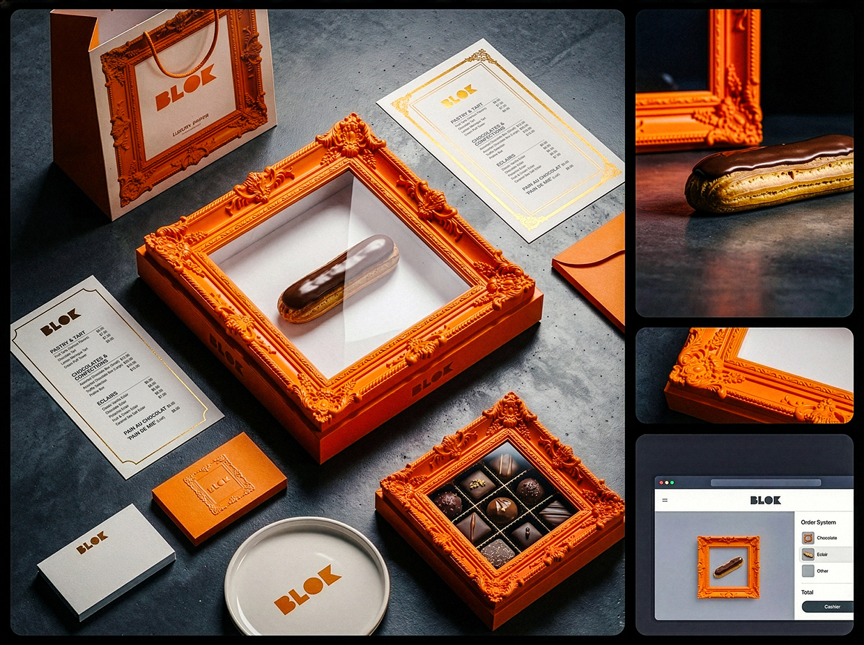 BLOK – Luxury Éclair Branding | Art Pastry Concept Image 52