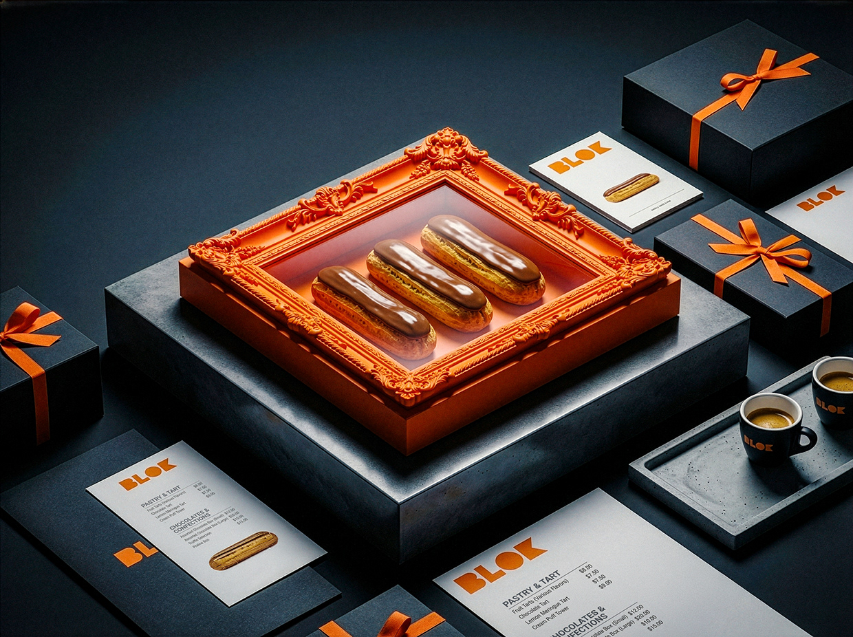 BLOK – Luxury Éclair Branding | Art Pastry Concept Image 54