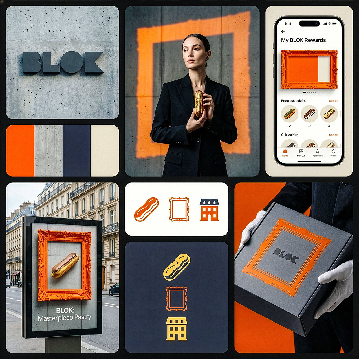 BLOK – Luxury Éclair Branding | Art Pastry Concept Image 56