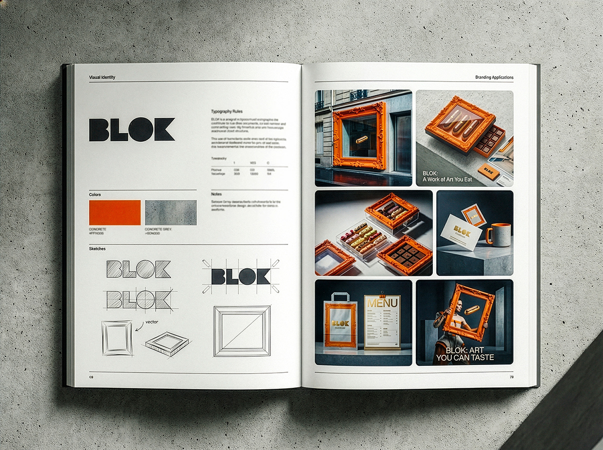 BLOK – Luxury Éclair Branding | Art Pastry Concept Image 64