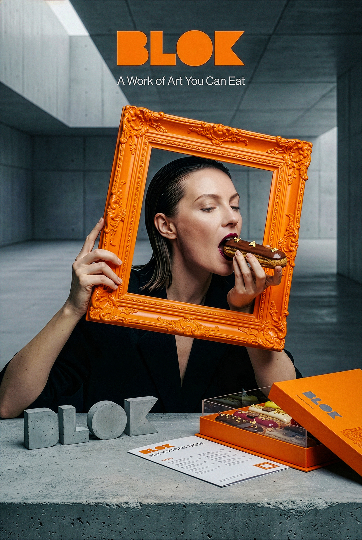 BLOK – Luxury Éclair Branding | Art Pastry Concept Image 76