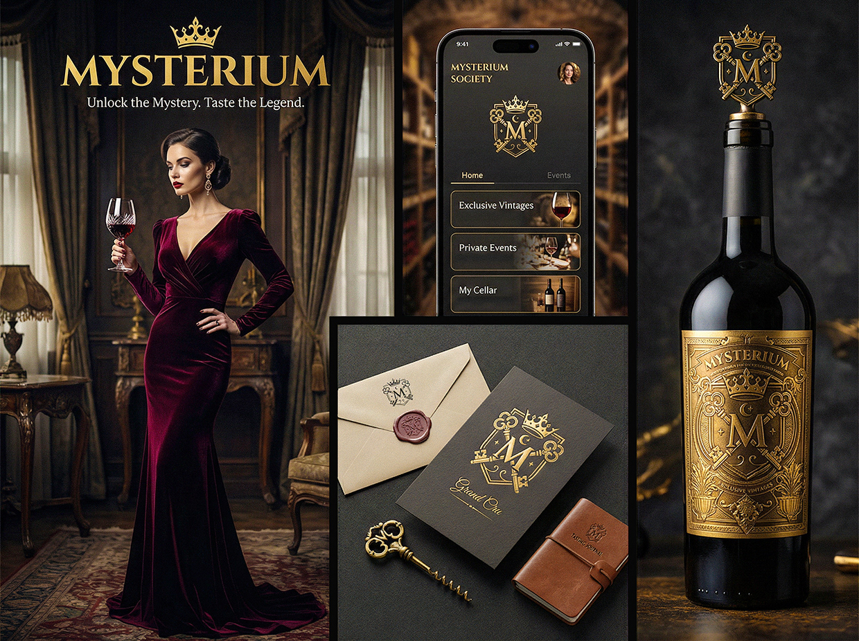 Mysterium - California Luxury Wine Branding Concept Image 5
