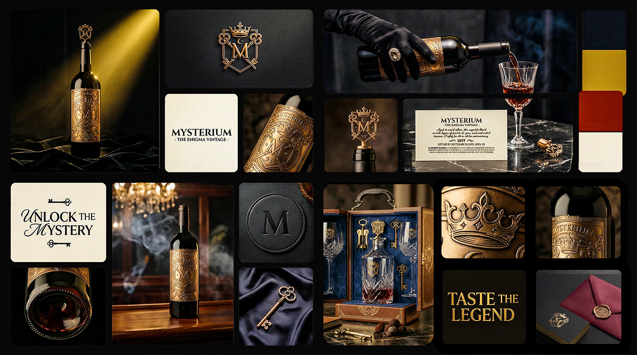 Mysterium - California Luxury Wine Branding Concept Image 31