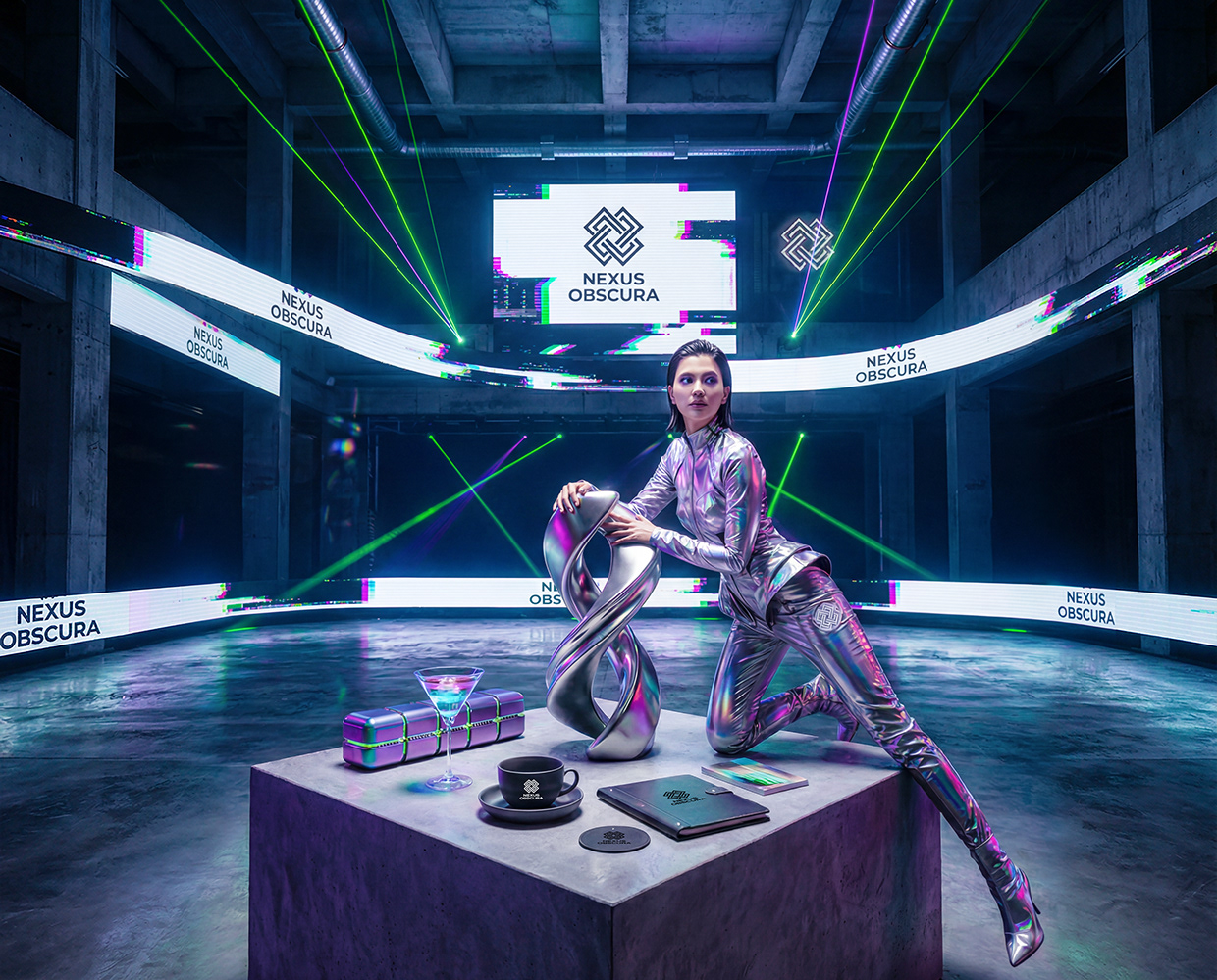 NEXUS OBSCURA — Synthetic Wellness Nightclub Branding Image 2