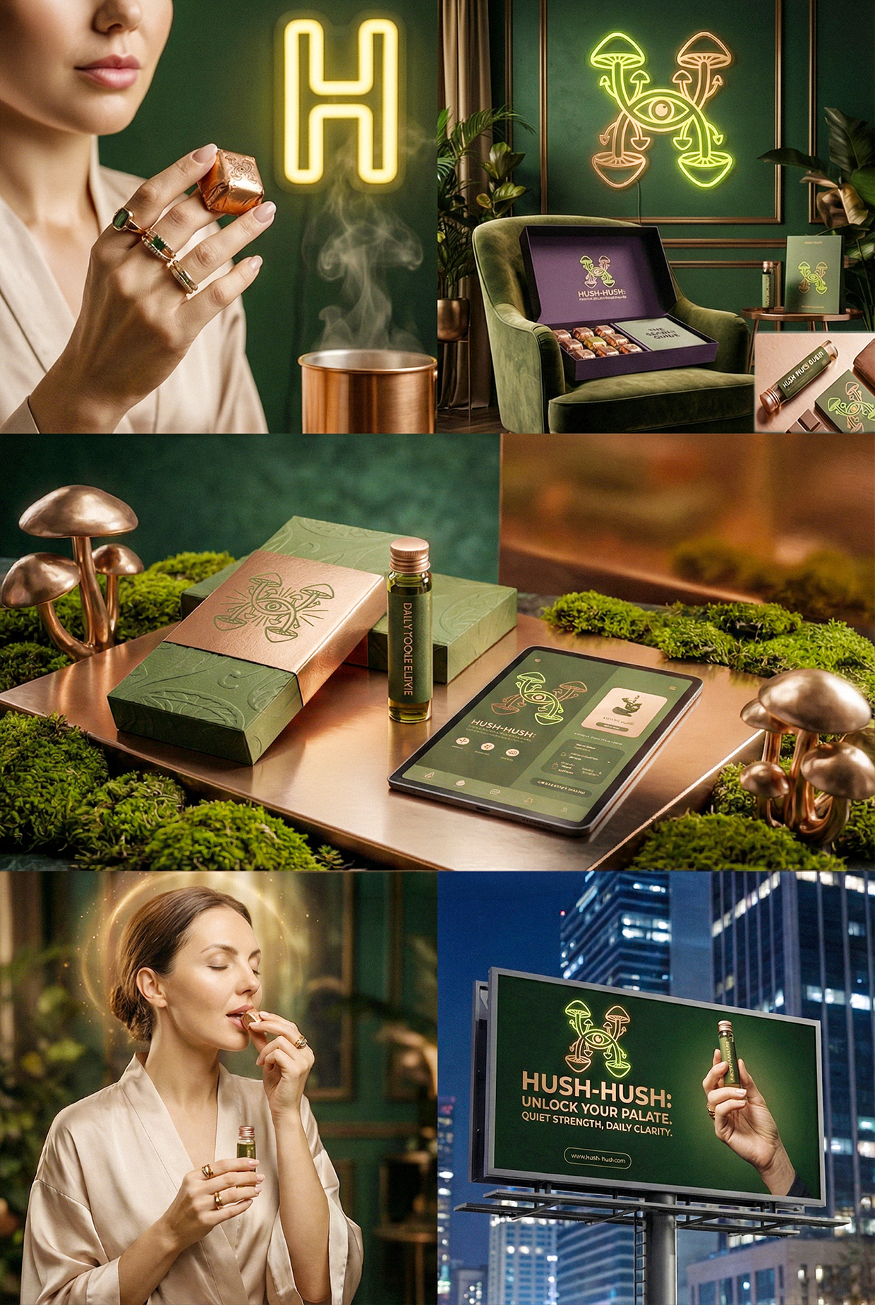 HUSH-HUSH - Functional Mushroom Chocolate Branding Image 11