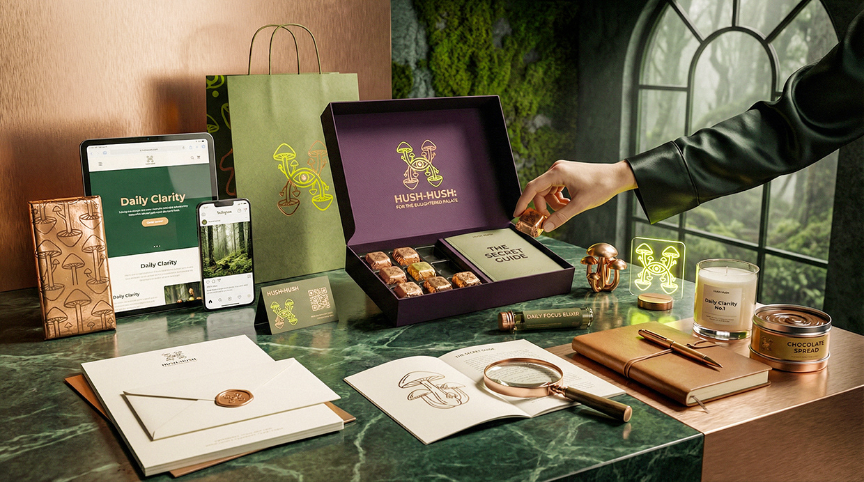 HUSH-HUSH - Functional Mushroom Chocolate Branding Image 15