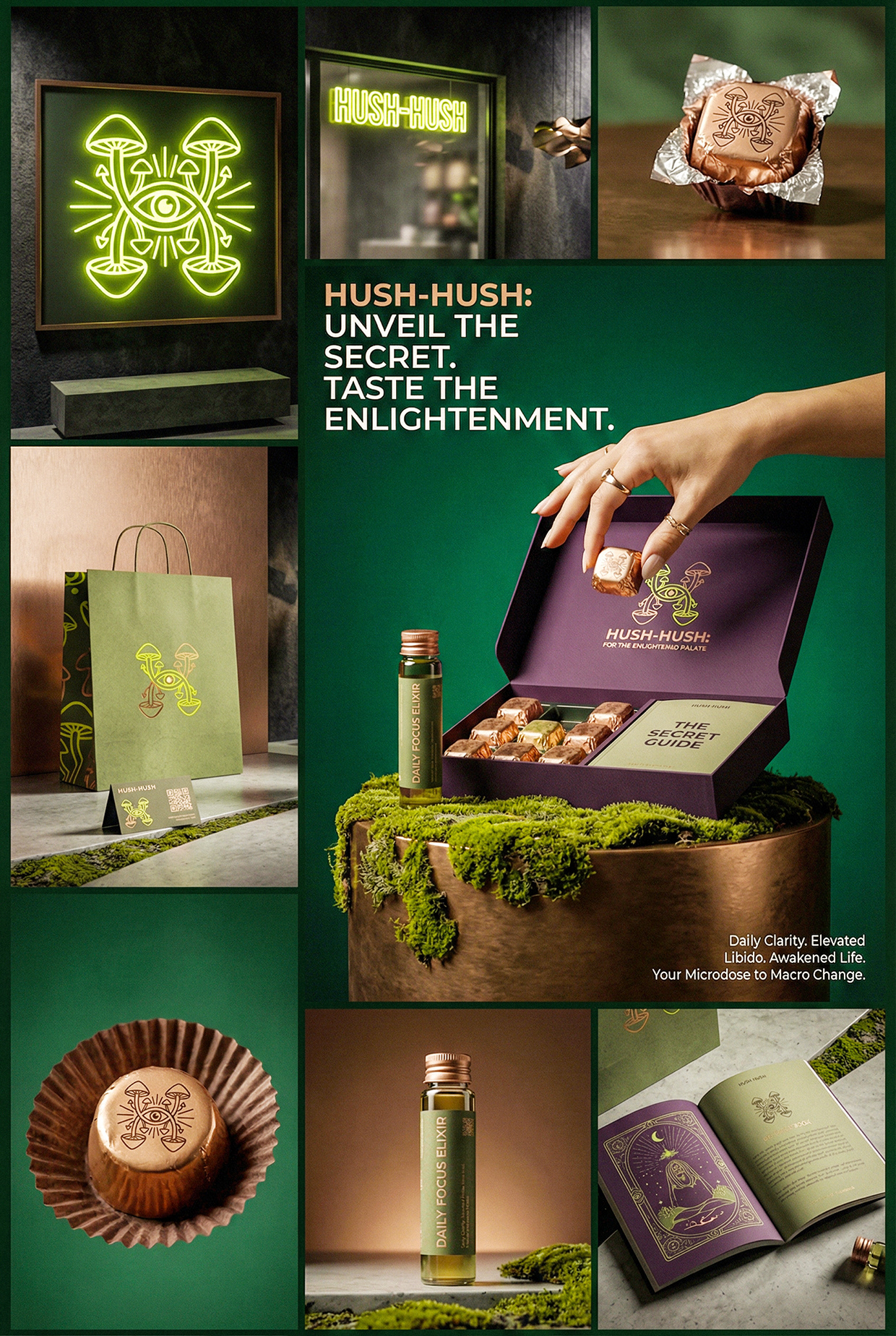 HUSH-HUSH - Functional Mushroom Chocolate Branding Image 20