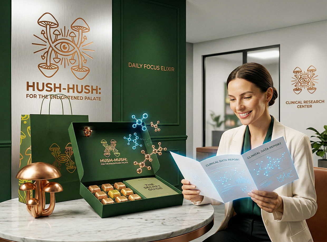 HUSH-HUSH - Functional Mushroom Chocolate Branding Image 22