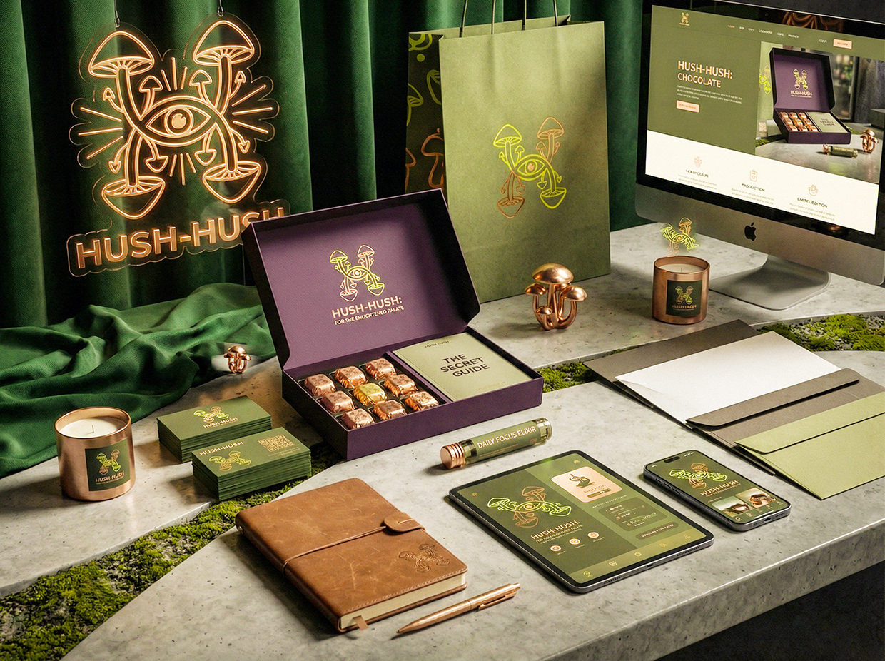 HUSH-HUSH - Functional Mushroom Chocolate Branding Image 23