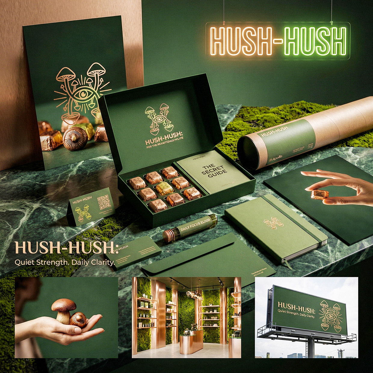 HUSH-HUSH - Functional Mushroom Chocolate Branding Image 24