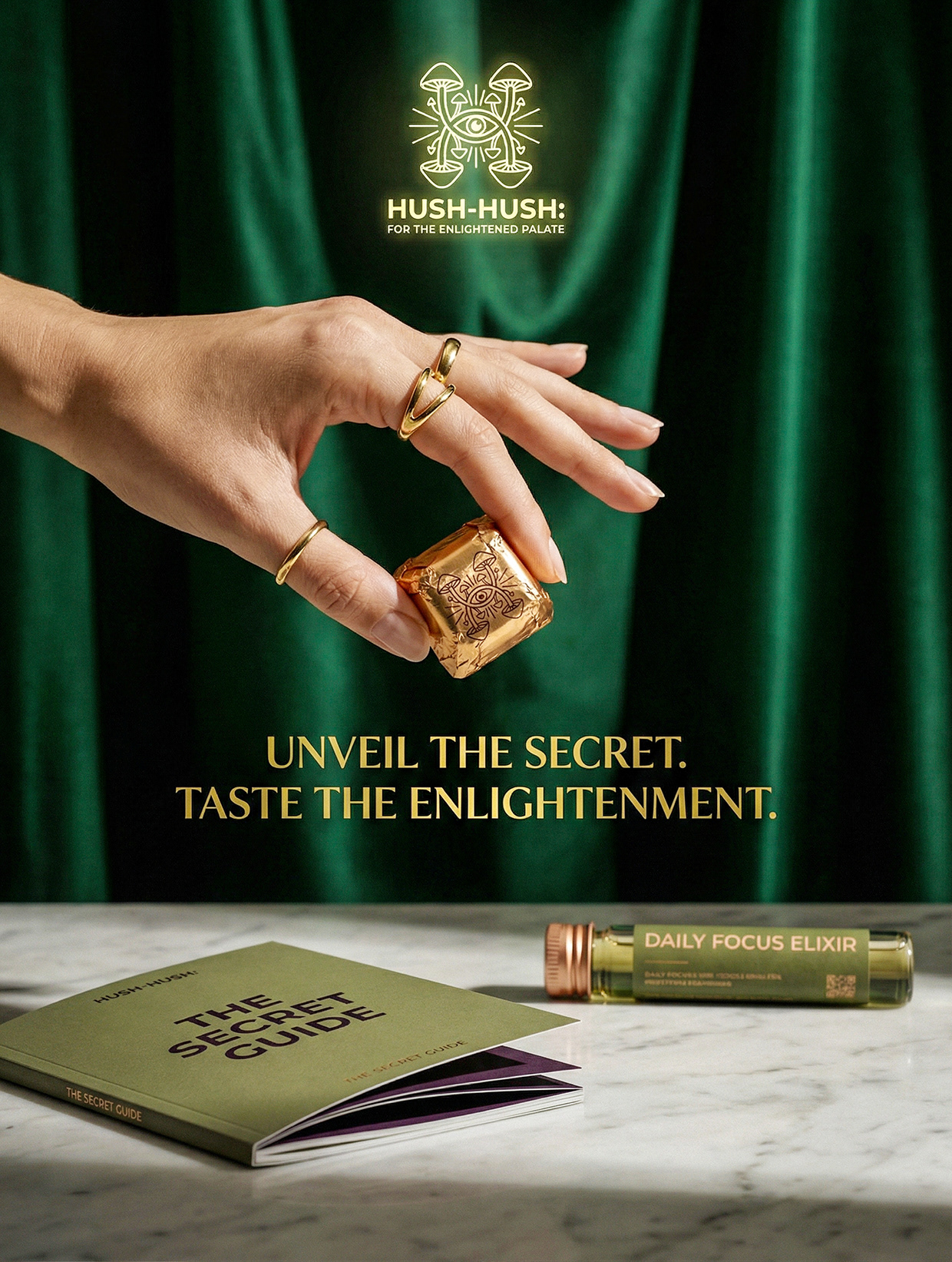 HUSH-HUSH - Functional Mushroom Chocolate Branding Image 26