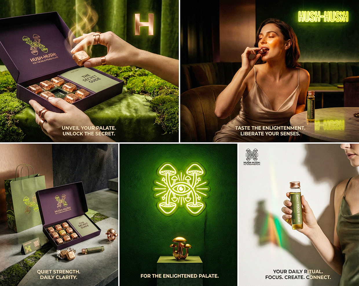 HUSH-HUSH - Functional Mushroom Chocolate Branding Image 27