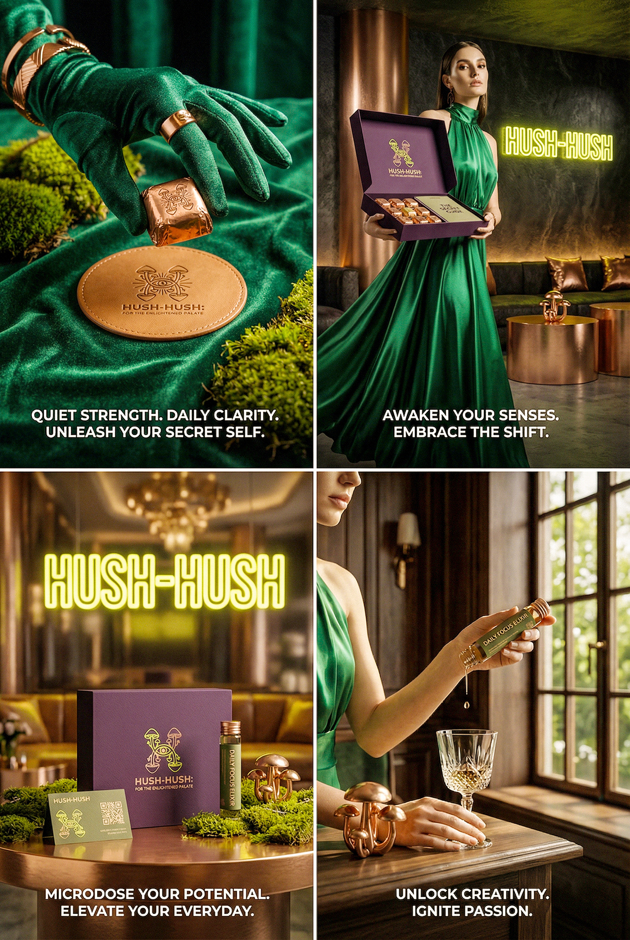 HUSH-HUSH - Functional Mushroom Chocolate Branding Image 29