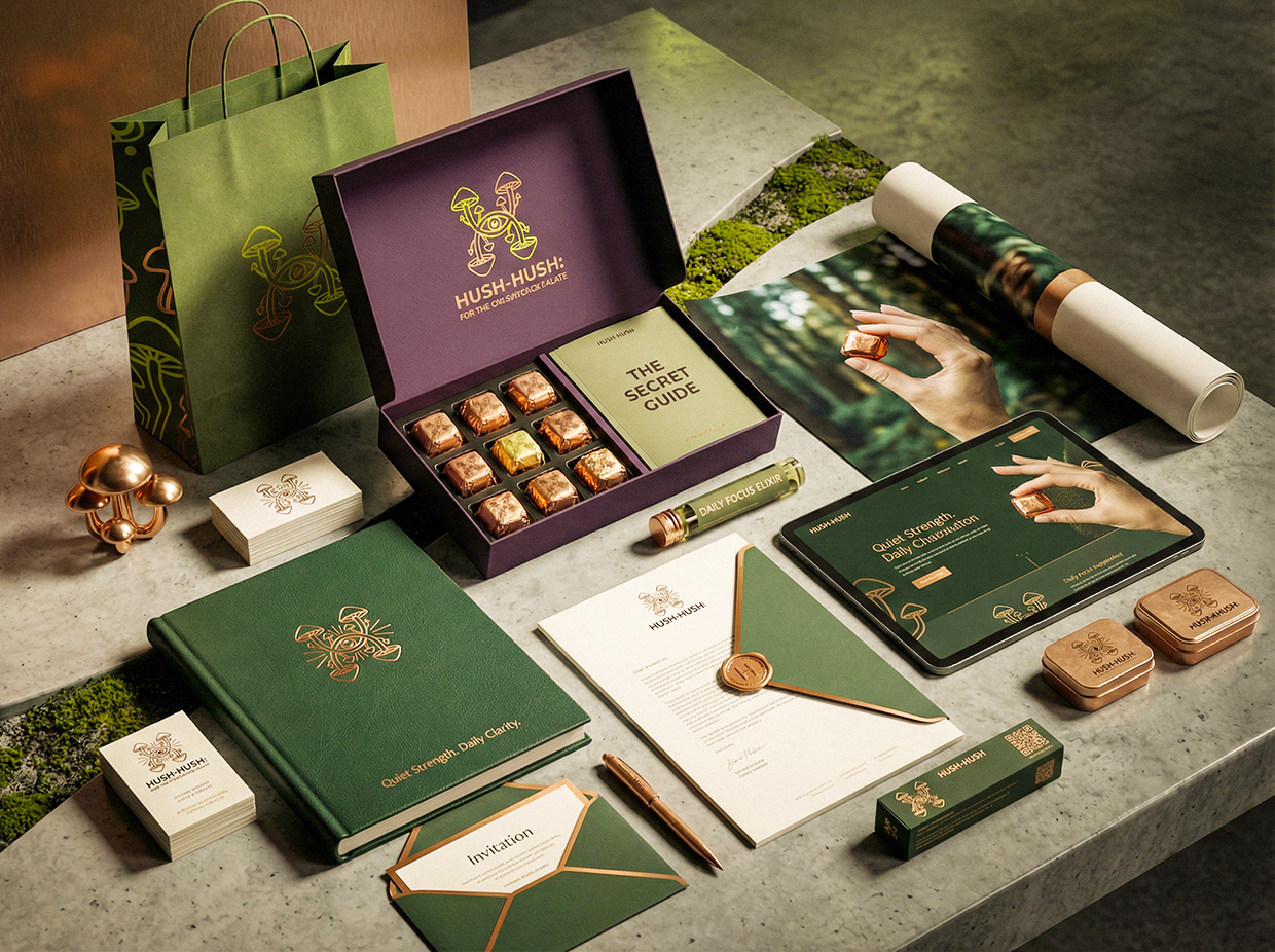 HUSH-HUSH - Functional Mushroom Chocolate Branding Image 30