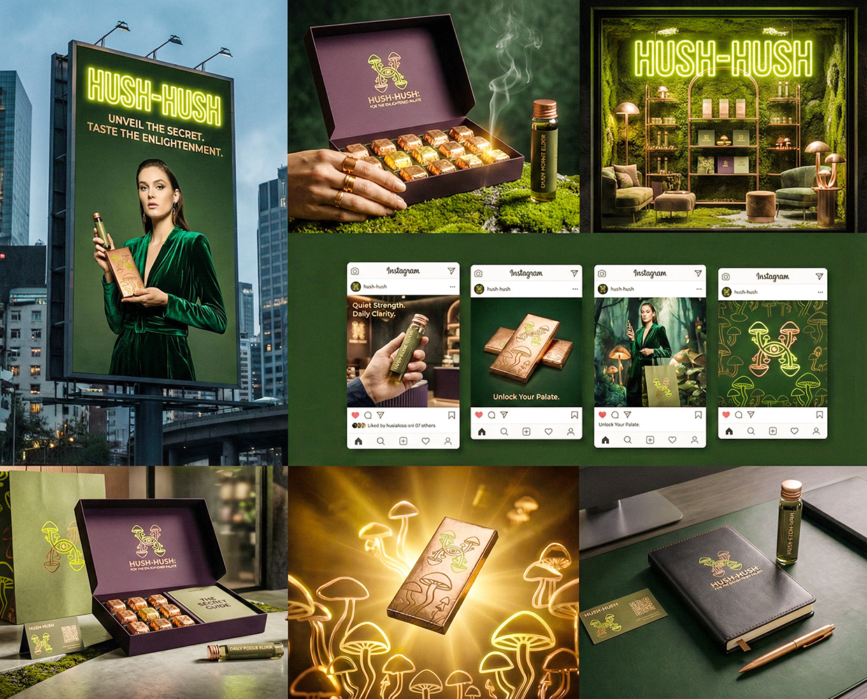 HUSH-HUSH - Functional Mushroom Chocolate Branding Image 36