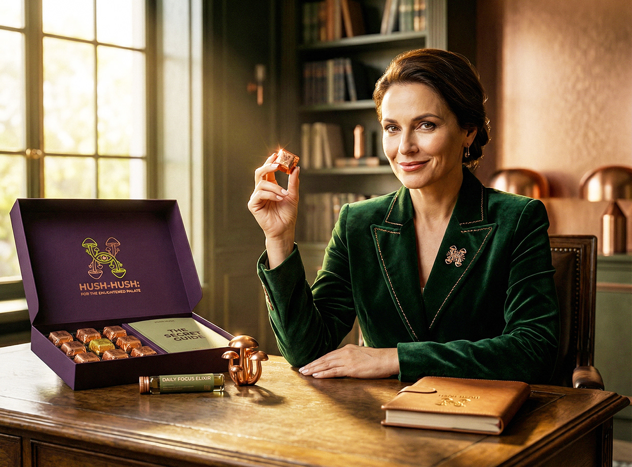 HUSH-HUSH - Functional Mushroom Chocolate Branding Image 40