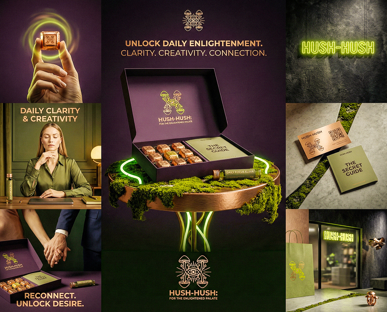 HUSH-HUSH - Functional Mushroom Chocolate Branding Image 41