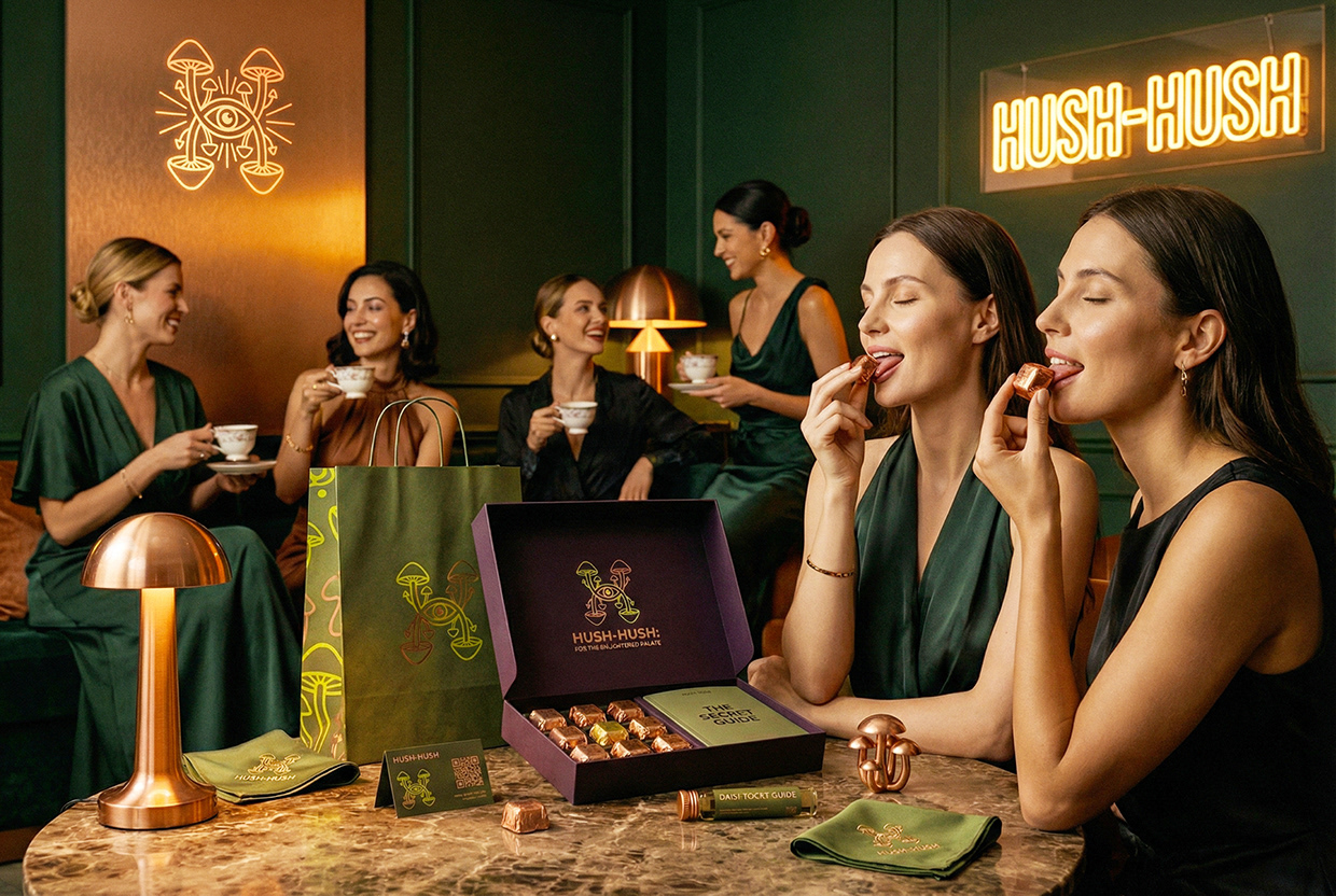 HUSH-HUSH - Functional Mushroom Chocolate Branding Image 42