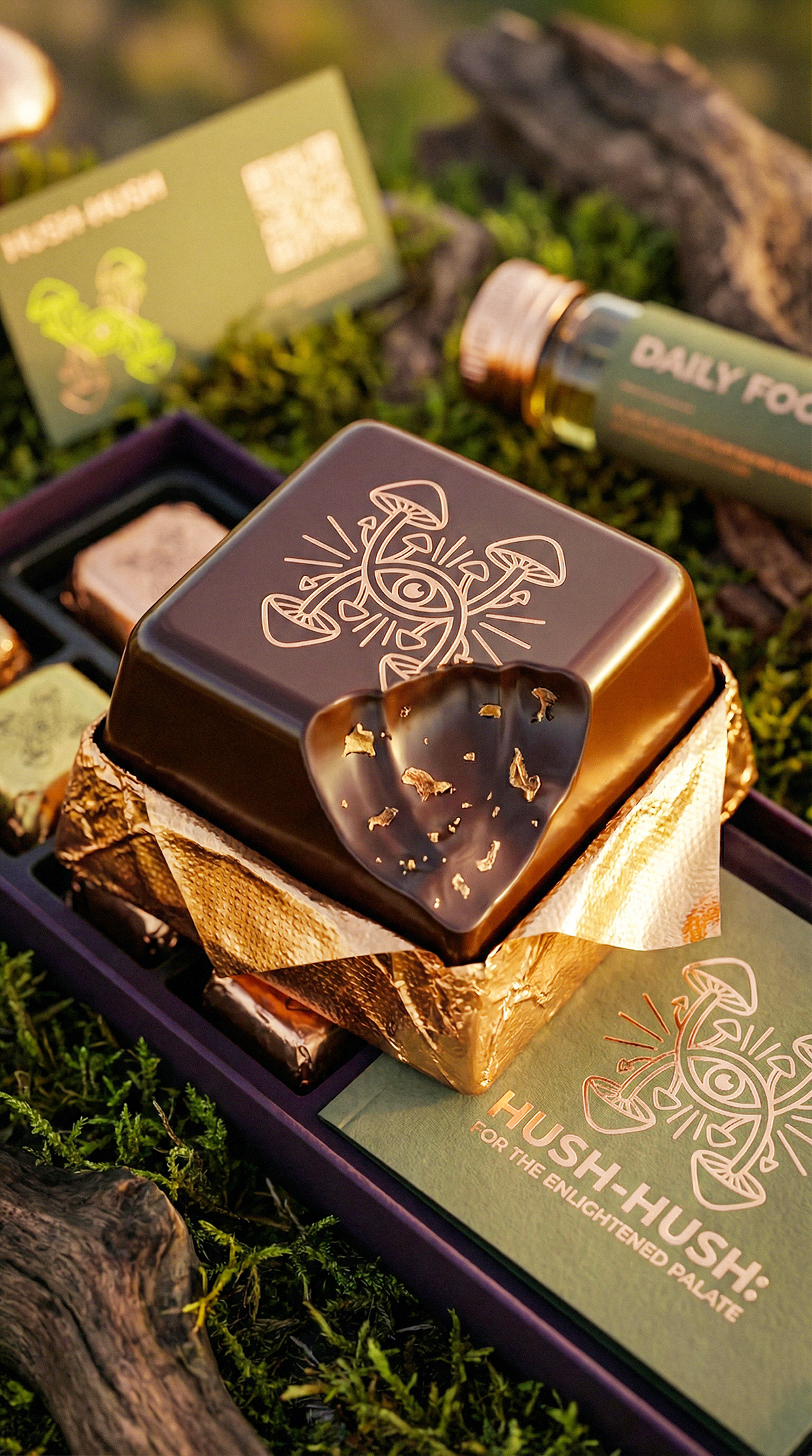 HUSH-HUSH - Functional Mushroom Chocolate Branding Image 44