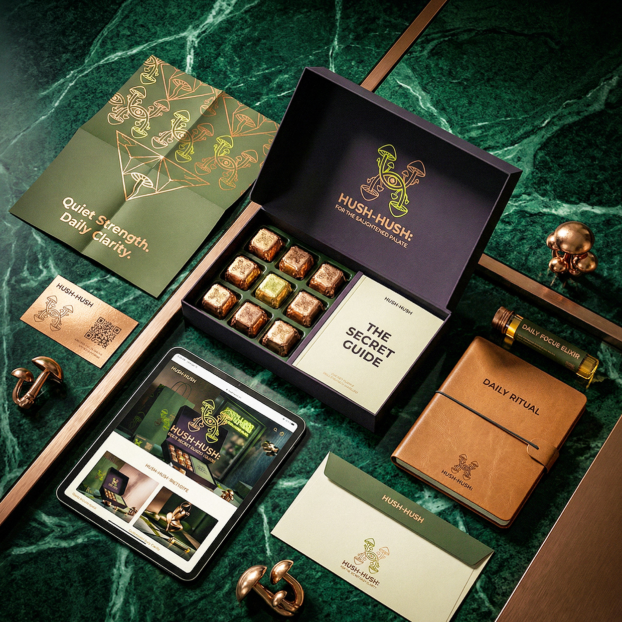 HUSH-HUSH - Functional Mushroom Chocolate Branding Image 46