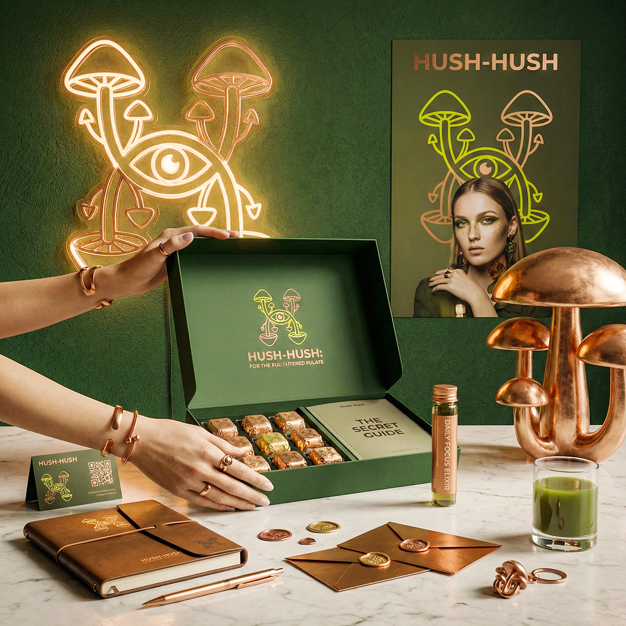 HUSH-HUSH - Functional Mushroom Chocolate Branding Image 47