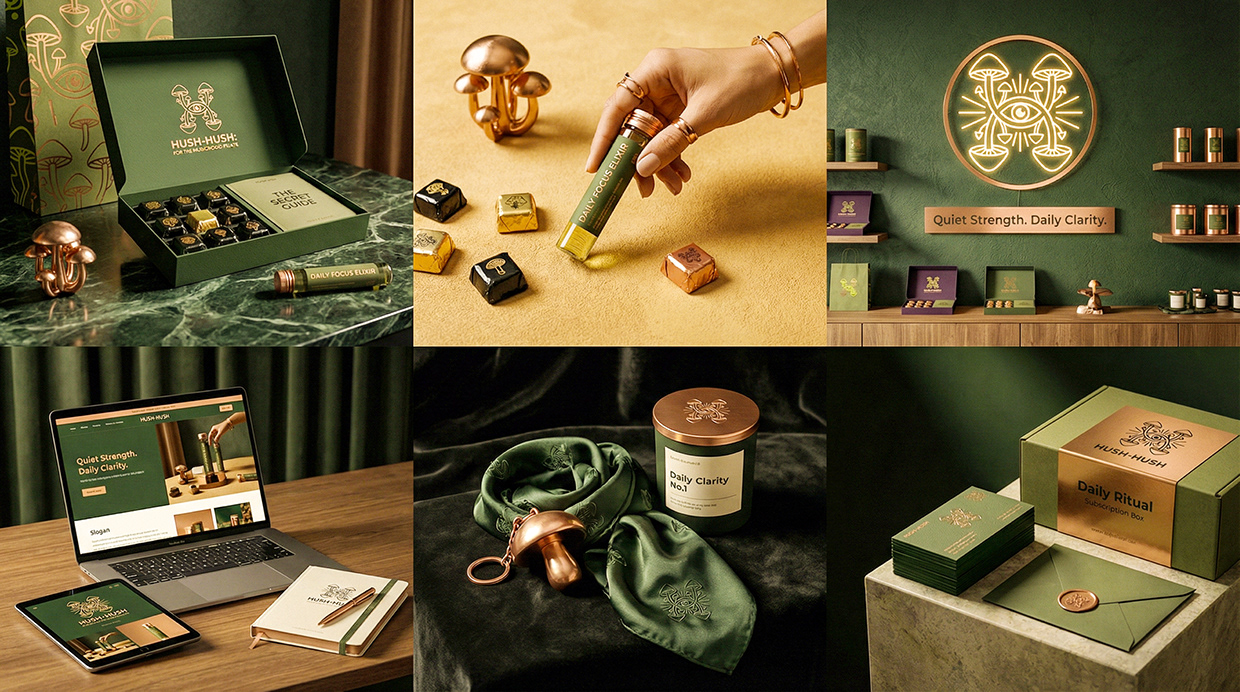 HUSH-HUSH - Functional Mushroom Chocolate Branding Image 49