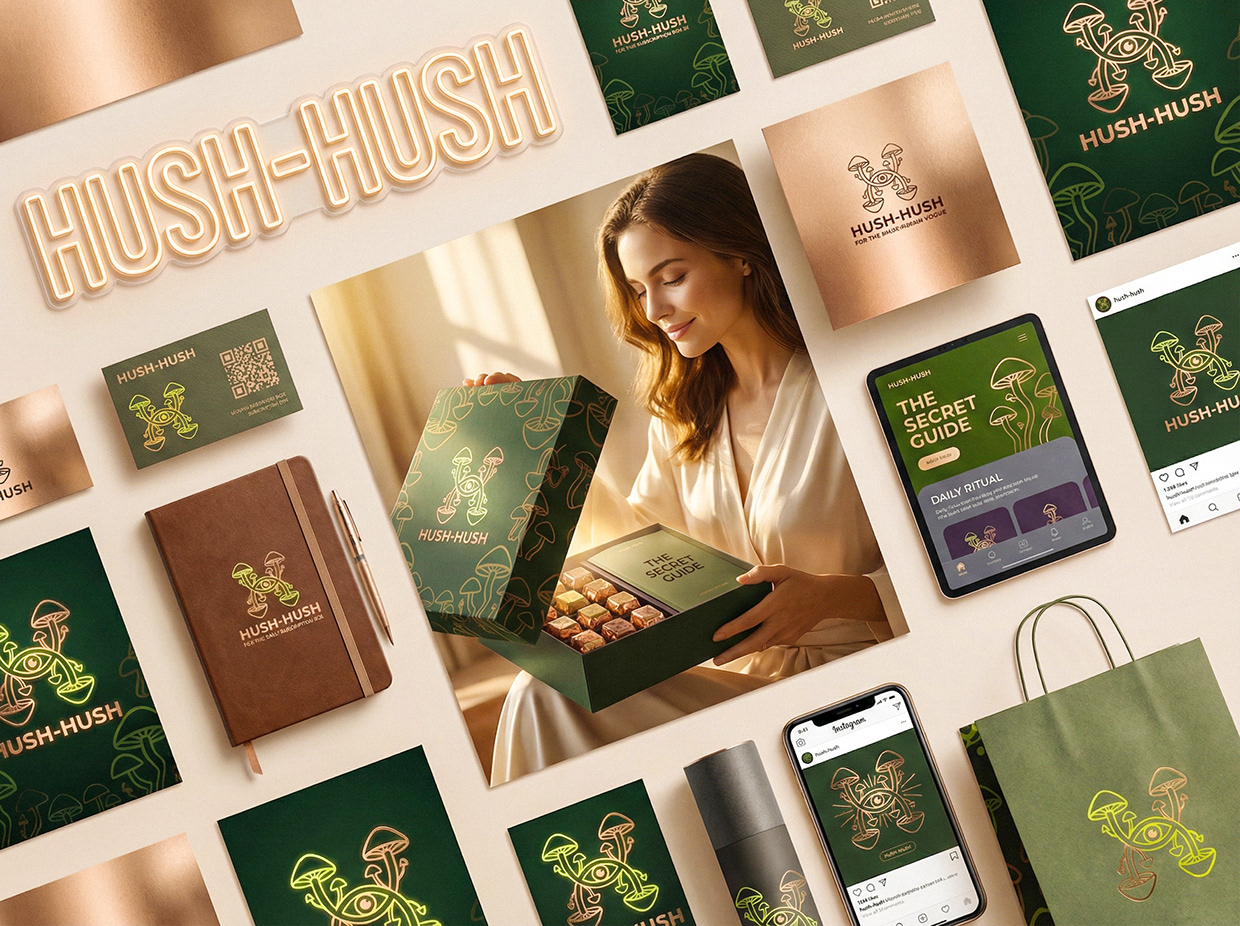 HUSH-HUSH - Functional Mushroom Chocolate Branding Image 50