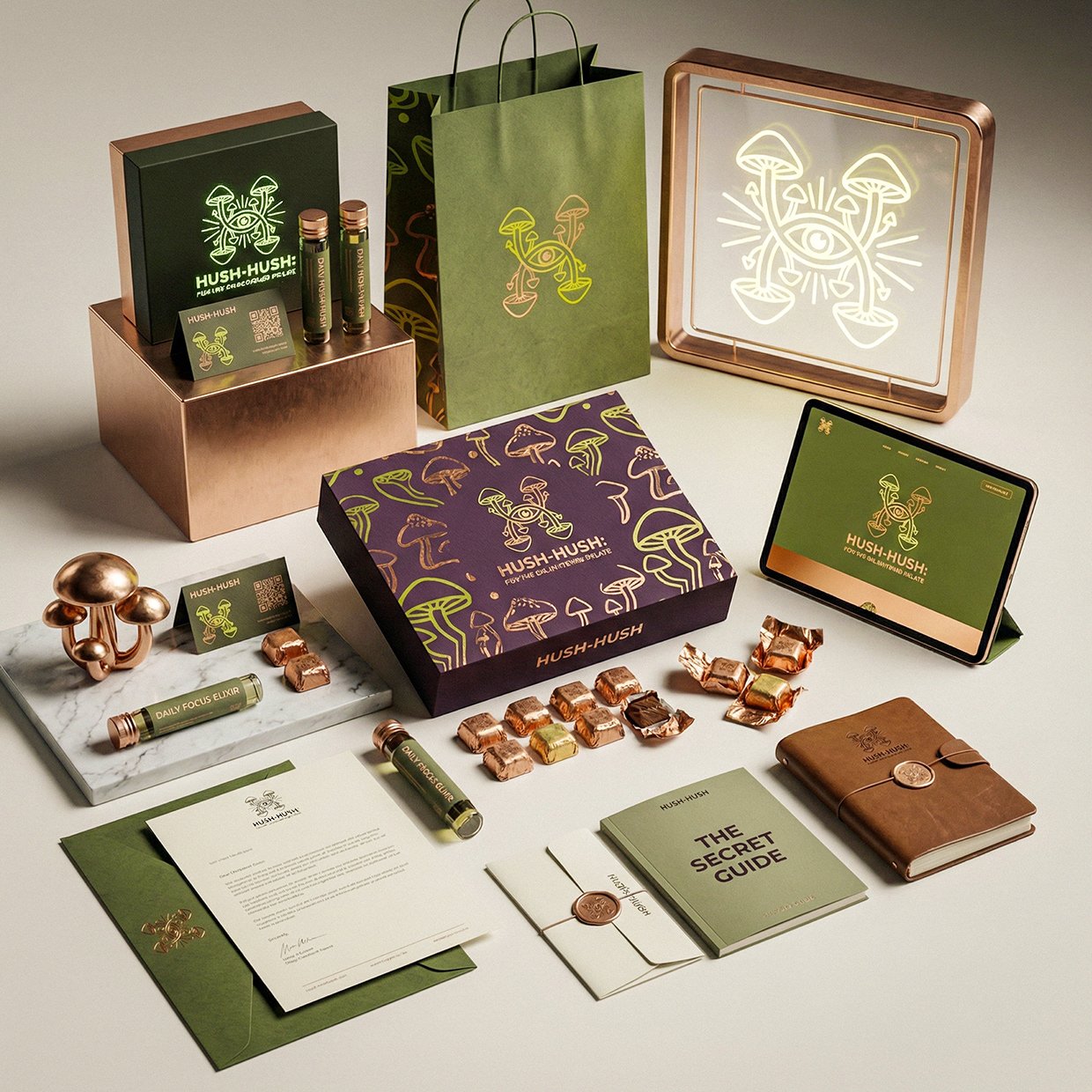 HUSH-HUSH - Functional Mushroom Chocolate Branding Image 51