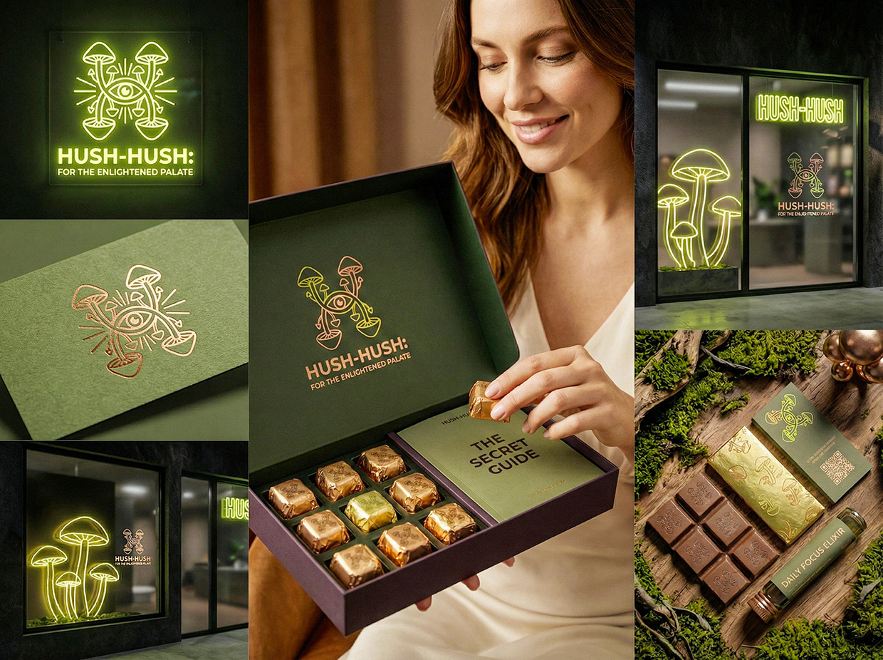 HUSH-HUSH - Functional Mushroom Chocolate Branding Image 60