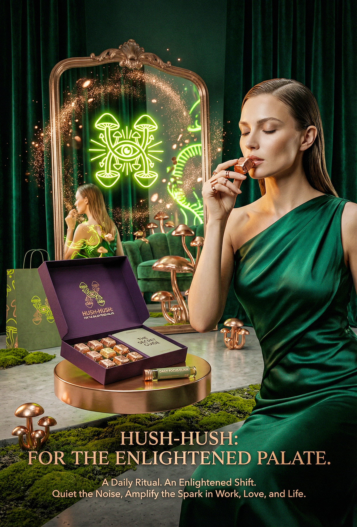 HUSH-HUSH - Functional Mushroom Chocolate Branding Image 66