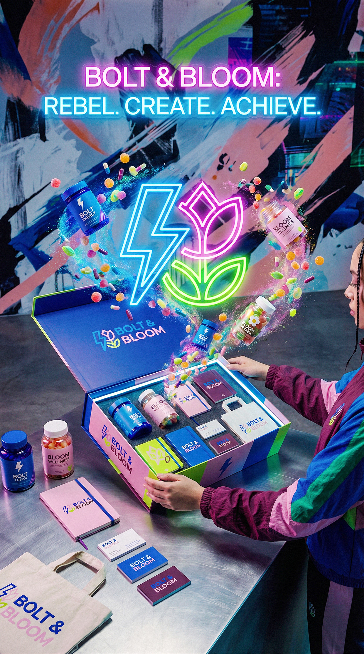 Bolt & Bloom : Rebel Wellness Supplement Branding Image 27