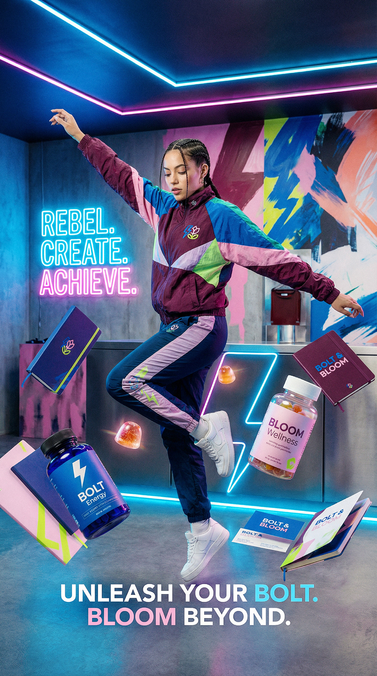 Bolt & Bloom : Rebel Wellness Supplement Branding Image 36