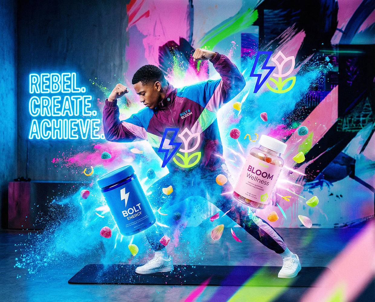 Bolt & Bloom : Rebel Wellness Supplement Branding Image 49