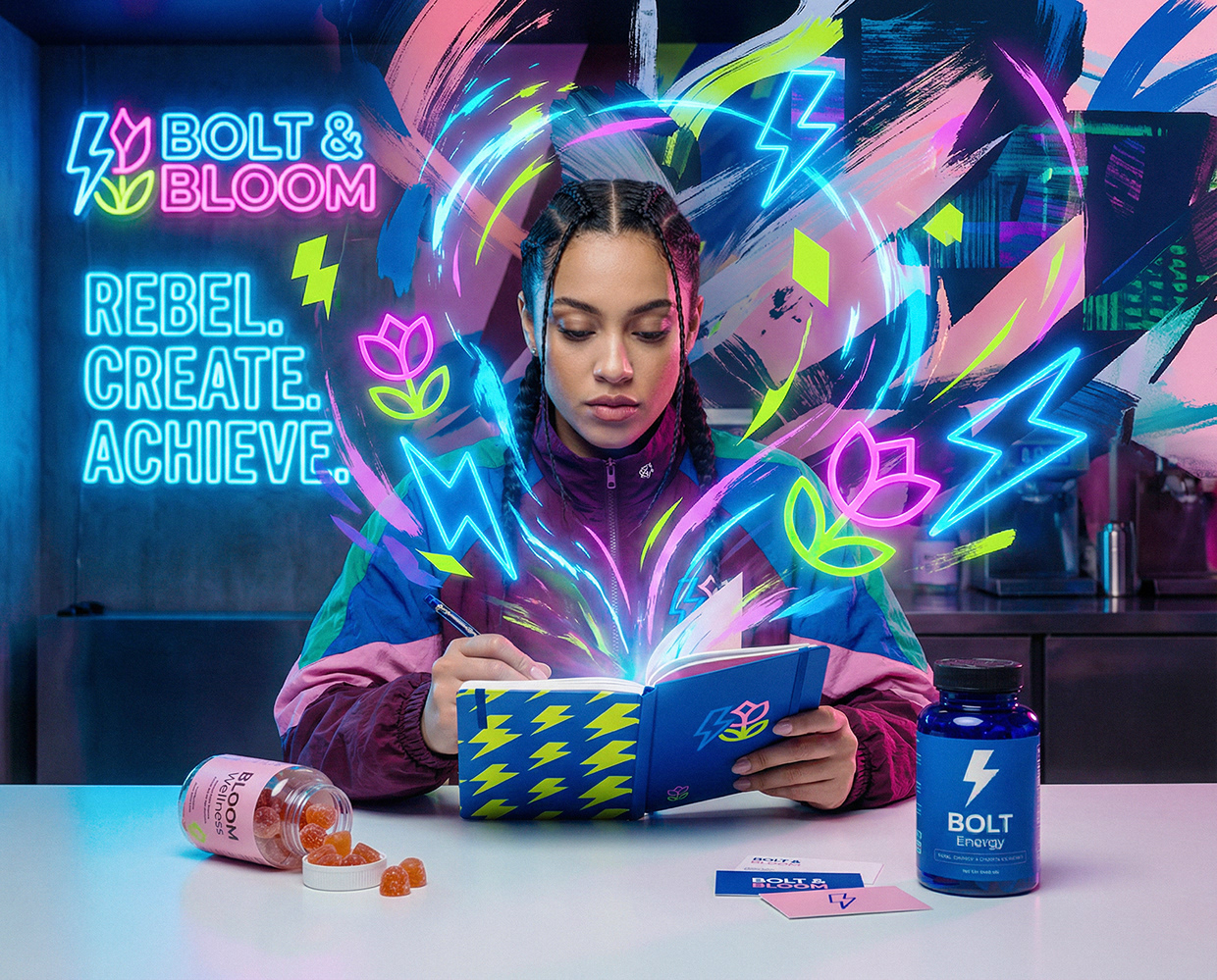 Bolt & Bloom : Rebel Wellness Supplement Branding Image 52