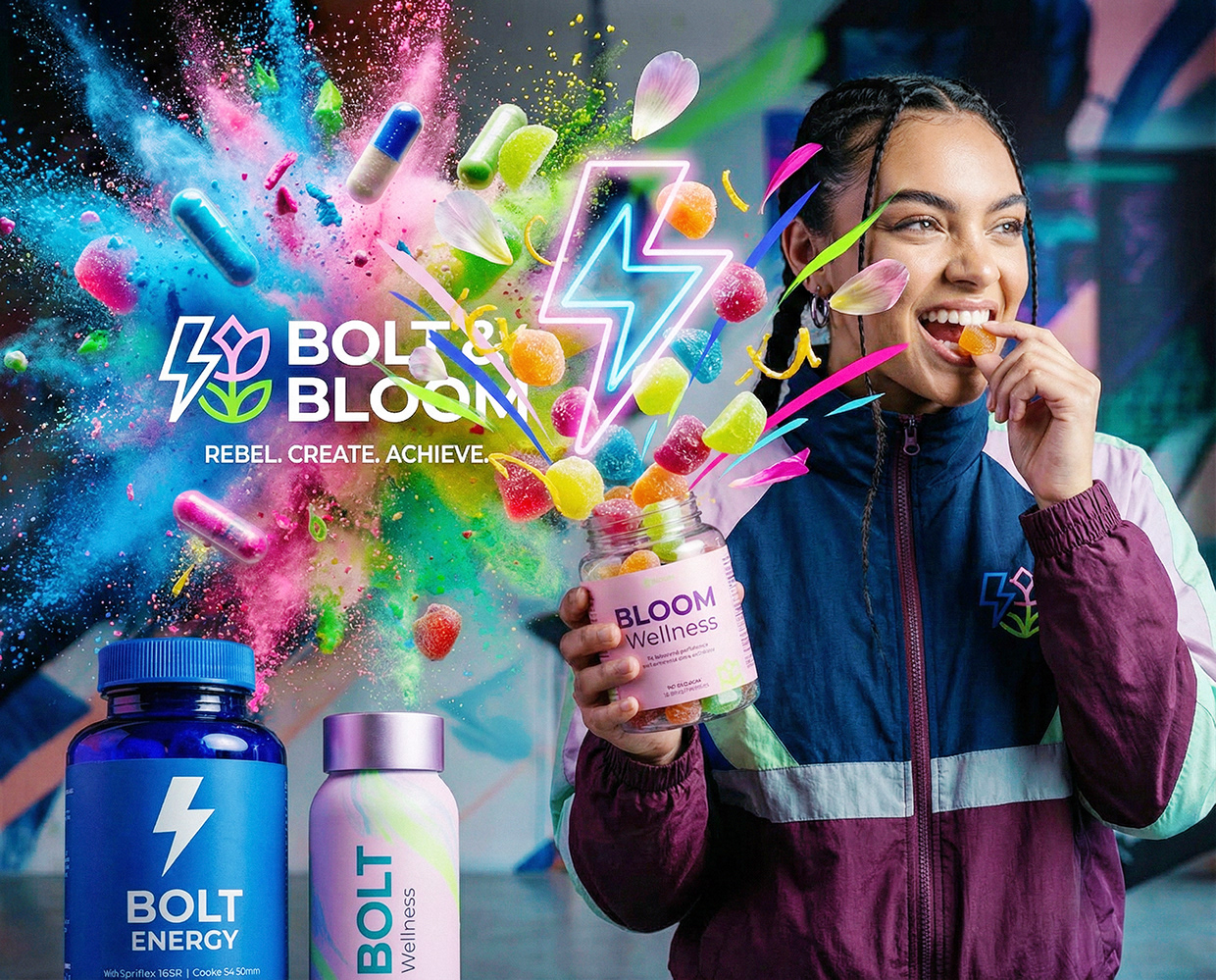 Bolt & Bloom : Rebel Wellness Supplement Branding Image 57