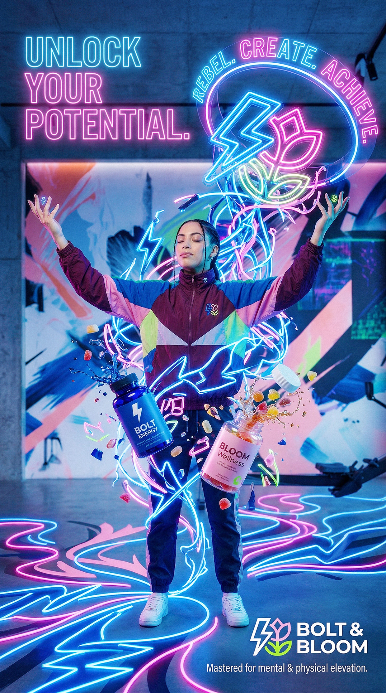 Bolt & Bloom : Rebel Wellness Supplement Branding Image 63