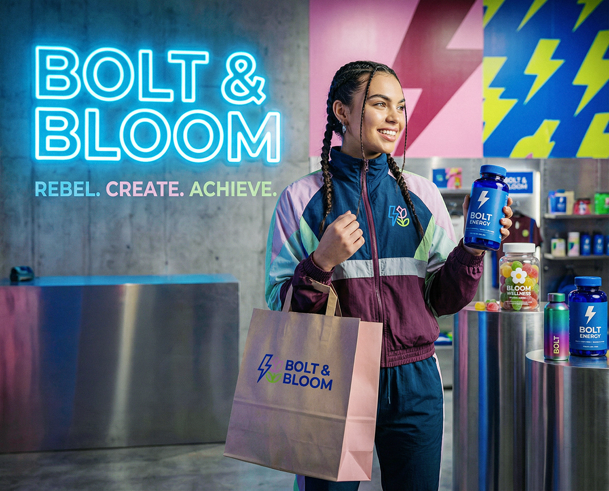 Bolt & Bloom : Rebel Wellness Supplement Branding Image 64