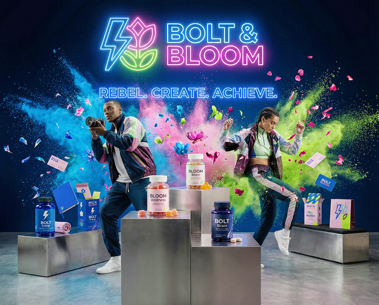 Bolt & Bloom : Rebel Wellness Supplement Branding Image 84