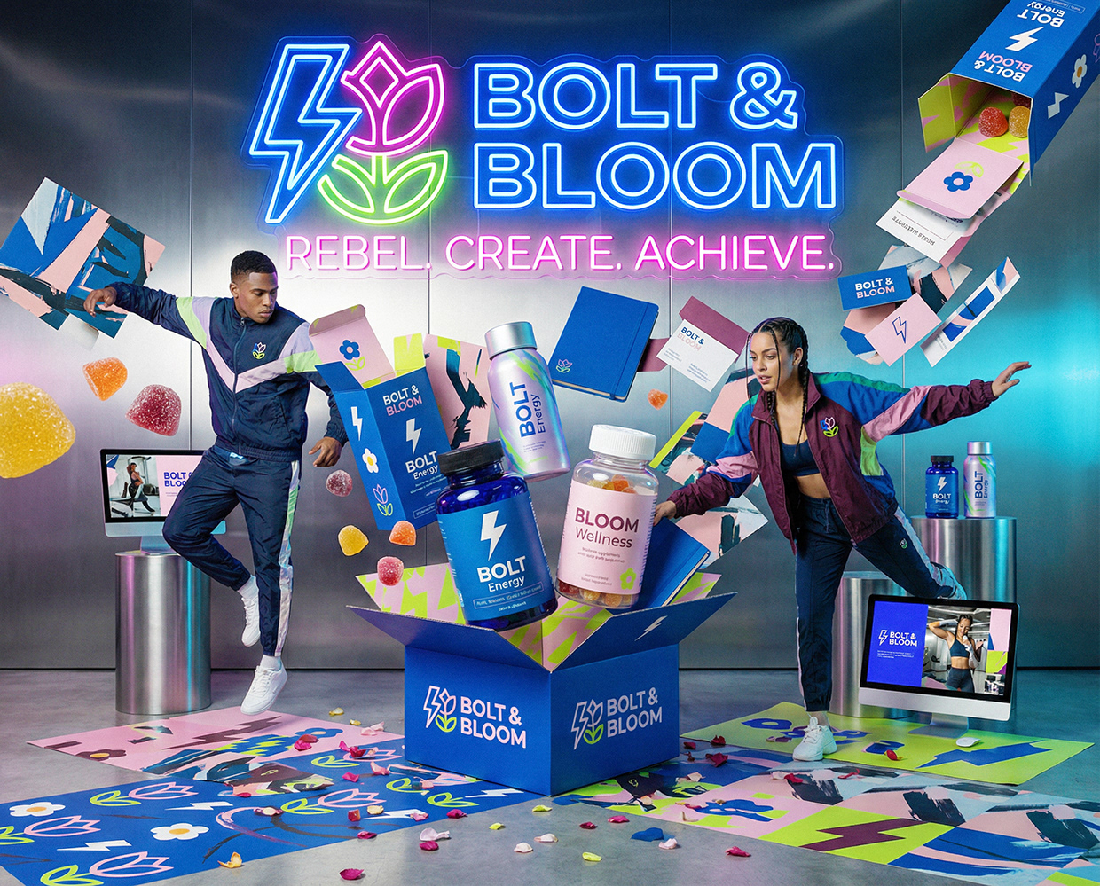 Bolt & Bloom : Rebel Wellness Supplement Branding Image 85