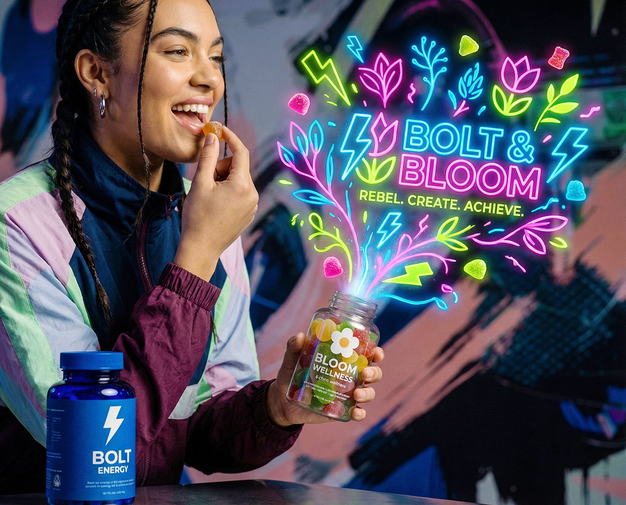 Bolt & Bloom : Rebel Wellness Supplement Branding Image 88