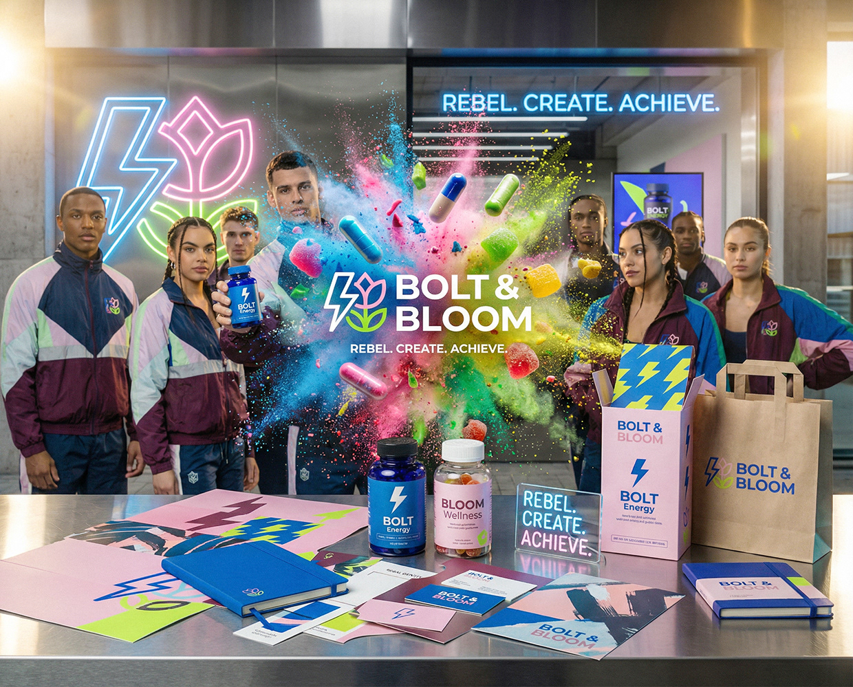 Bolt & Bloom : Rebel Wellness Supplement Branding Image 98