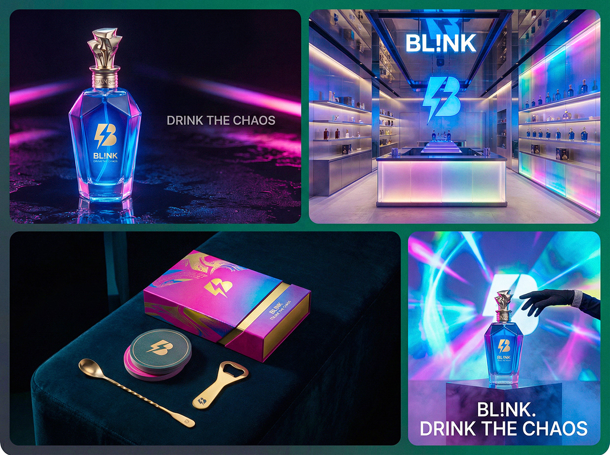 BL!NK | Drink the Chaos | Luxury Liquor Branding Image 1