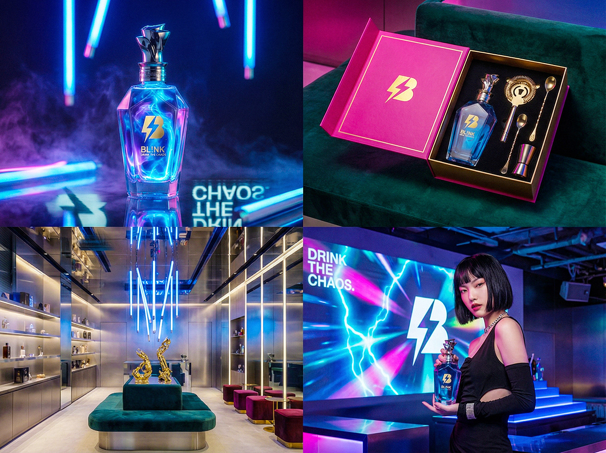 BL!NK | Drink the Chaos | Luxury Liquor Branding Image 3