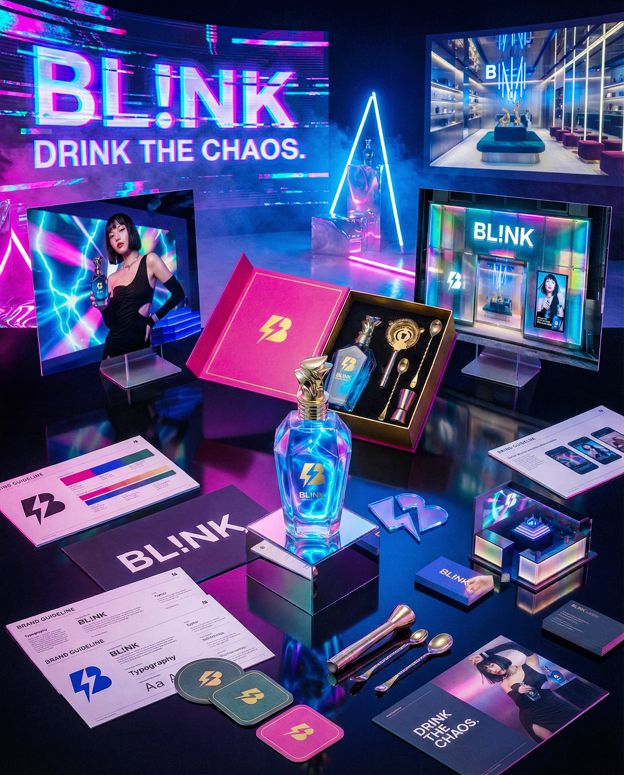 BL!NK | Drink the Chaos | Luxury Liquor Branding Image 7