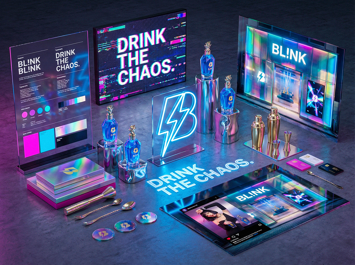 BL!NK | Drink the Chaos | Luxury Liquor Branding Image 12